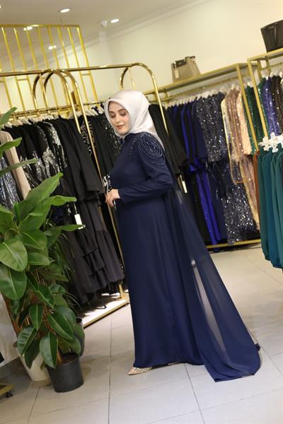 Kuşaklı Gofre Elbise  Siyah