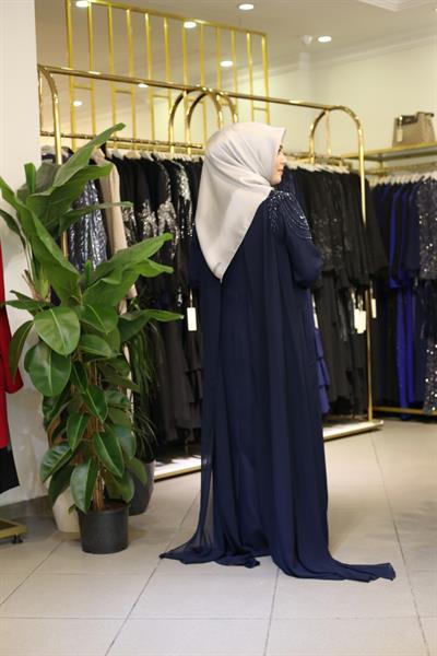 Kuşaklı Gofre Elbise  Siyah