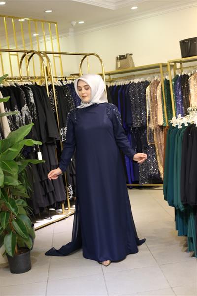 Kuşaklı Gofre Elbise  Siyah