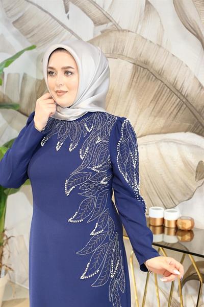Kuşaklı Gofre Elbise  Siyah