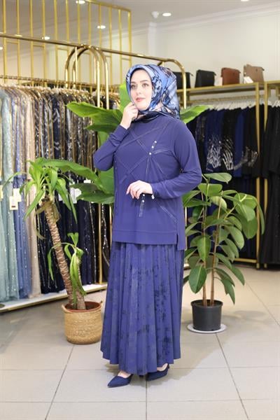 Kuşaklı Gofre Elbise  Siyah